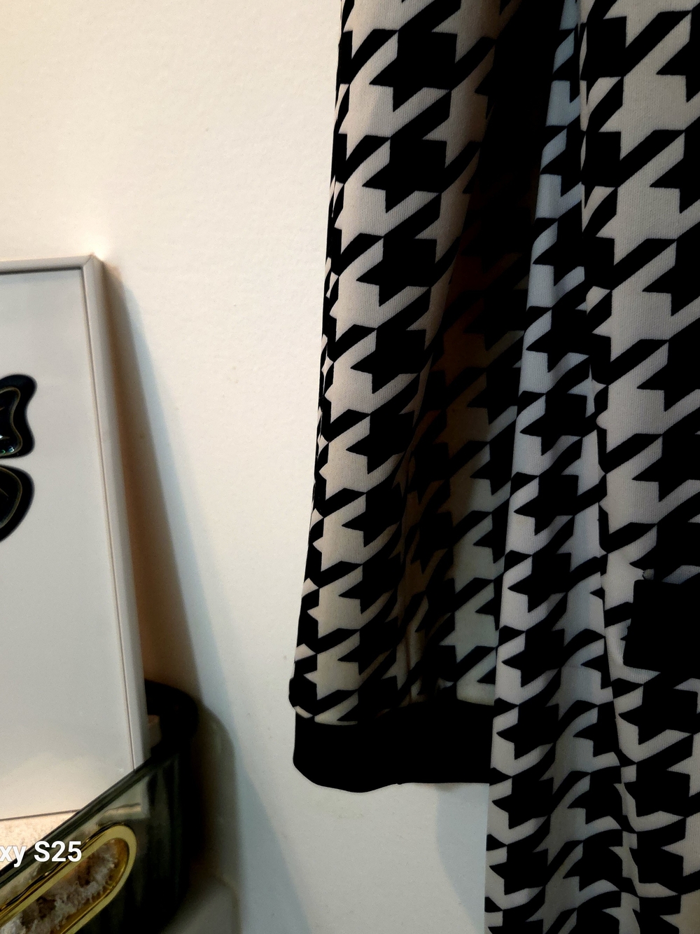 Chic Black & White Houndstooth Midi Dress Size XL (Fits like 12-14) Long Sleeve - Picture 5 of 9